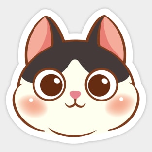 Cartoon cute cat face Sticker